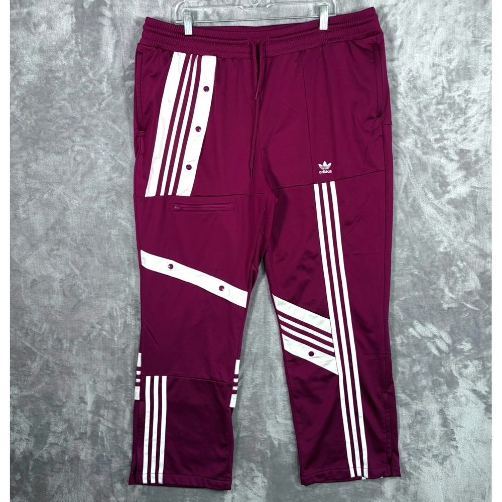 Adidas Danielle Cathari Track Pants Womens 2X Plus Size Burgundy Red Sweatpants